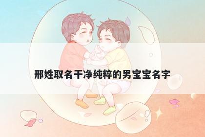 邢姓取名干净纯粹的男宝宝名字