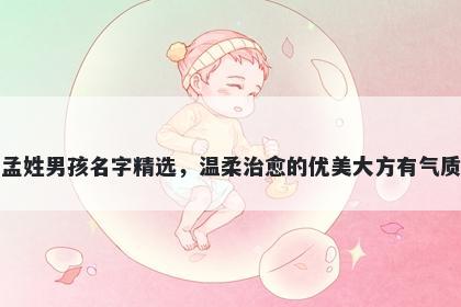 孟姓男孩名字精选，温柔治愈的优美大方有气质