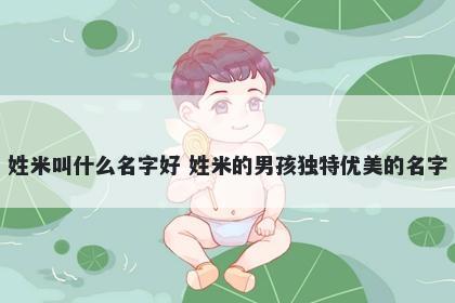 姓米叫什么名字好 姓米的男孩独特优美的名字