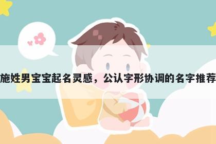 施姓男宝宝起名灵感，公认字形协调的名字推荐