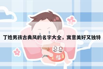 丁姓男孩古典风的名字大全，寓意美好又独特