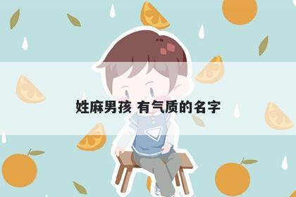 姓麻男孩 有气质的名字