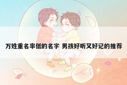 万姓重名率低的名字 男孩好听又好记的推荐