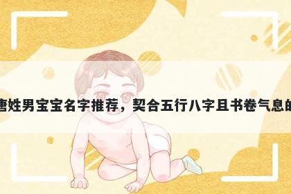 唐姓男宝宝名字推荐,契合五行八字且书卷气息的