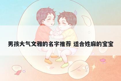 男孩大气文雅的名字推荐 适合姓麻的宝宝