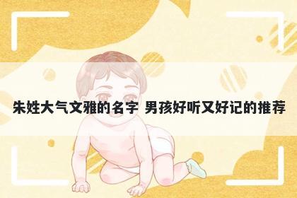 朱姓大气文雅的名字 男孩好听又好记的推荐