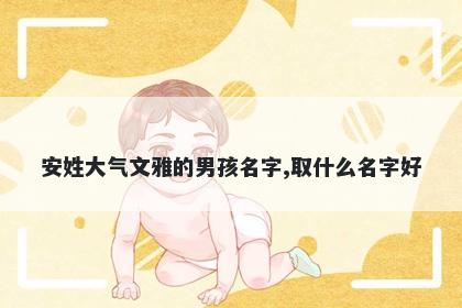 安姓大气文雅的男孩名字,取什么名字好