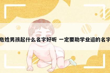 危姓男孩起什么名字好听 一定要助学业运的名字
