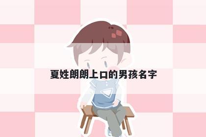 夏姓朗朗上口的男孩名字