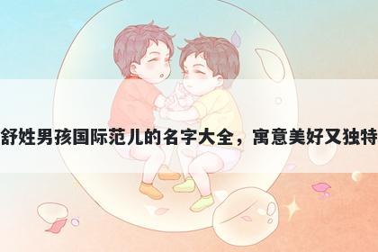 舒姓男孩国际范儿的名字大全，寓意美好又独特