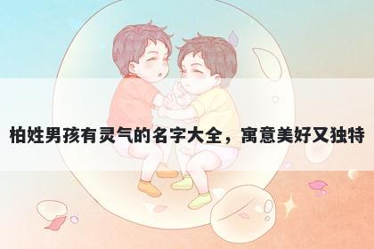 柏姓男孩有灵气的名字大全，寓意美好又独特