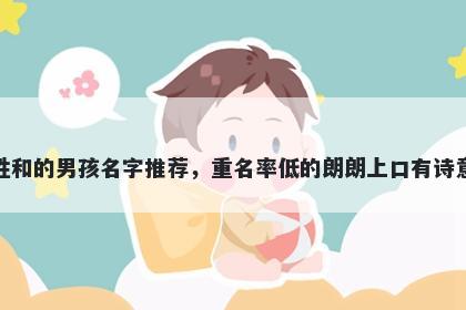 姓和的男孩名字推荐，重名率低的朗朗上口有诗意