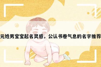 元姓男宝宝起名灵感，公认书卷气息的名字推荐