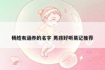 杨姓有涵养的名字 男孩好听易记推荐