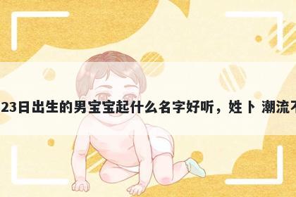 2026年-04月-23日出生的男宝宝起什么名字好听，姓卜 潮流不俗的名字推荐