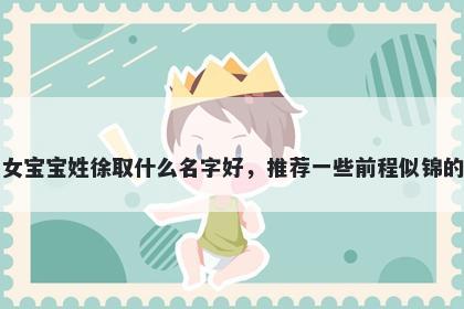 刚出生的女宝宝姓徐取什么名字好，推荐一些前程似锦的女孩名字