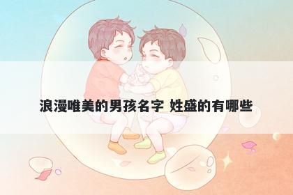 浪漫唯美的男孩名字 姓盛的有哪些