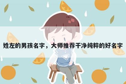 姓左的男孩名字，大师推荐干净纯粹的好名字