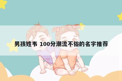 男孩姓韦 100分潮流不俗的名字推荐