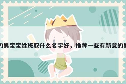 刚出生的男宝宝姓班取什么名字好，推荐一些有新意的男孩名字