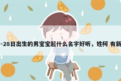 2026年-04月-28日出生的男宝宝起什么名字好听，姓柯 有新意的名字推荐