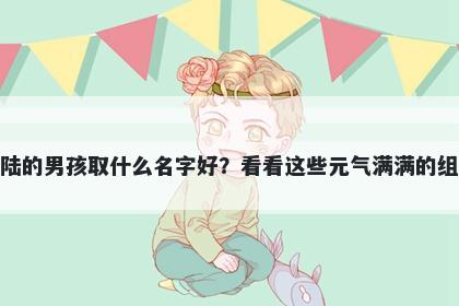 姓陆的男孩取什么名字好？看看这些元气满满的组合