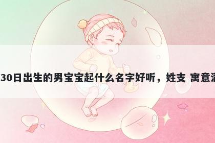 2026年-04月-30日出生的男宝宝起什么名字好听，姓支 寓意满分的名字推荐