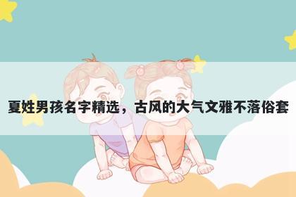 夏姓男孩名字精选，古风的大气文雅不落俗套