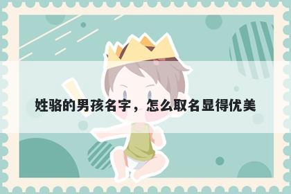 姓骆的男孩名字，怎么取名显得优美