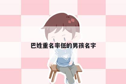 巴姓重名率低的男孩名字