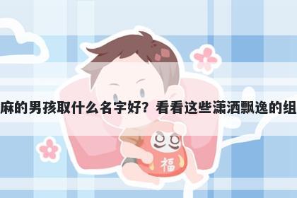 姓麻的男孩取什么名字好？看看这些潇洒飘逸的组合