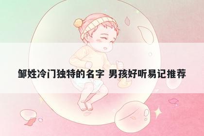 邹姓冷门独特的名字 男孩好听易记推荐