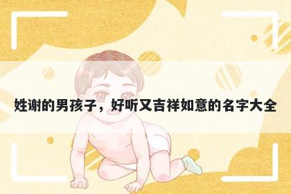 姓谢的男孩子，好听又吉祥如意的名字大全