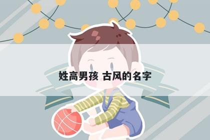 姓高男孩 古风的名字