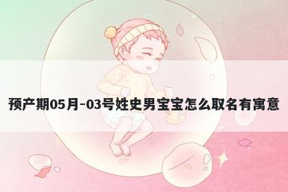 预产期05月-03号姓史男宝宝怎么取名有寓意