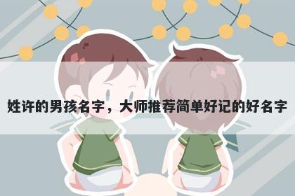 姓许的男孩名字，大师推荐简单好记的好名字