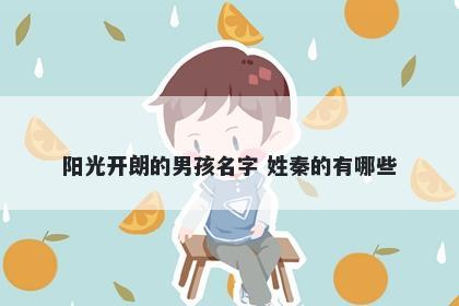 阳光开朗的男孩名字 姓秦的有哪些