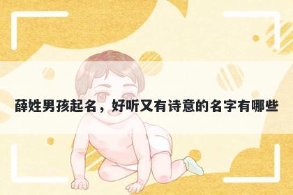 薛姓男孩起名，好听又有诗意的名字有哪些