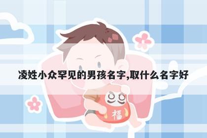 凌姓小众罕见的男孩名字,取什么名字好