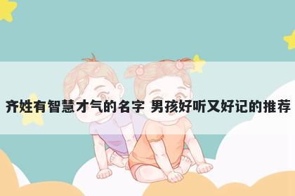 齐姓有智慧才气的名字 男孩好听又好记的推荐