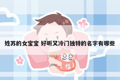姓苏的女宝宝 好听又冷门独特的名字有哪些