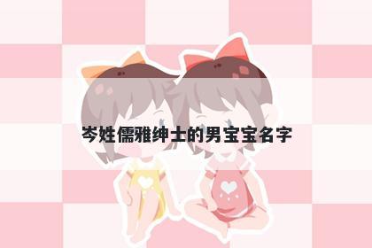 岑姓儒雅绅士的男宝宝名字
