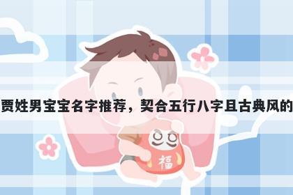 贾姓男宝宝名字推荐，契合五行八字且古典风的
