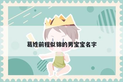 葛姓前程似锦的男宝宝名字