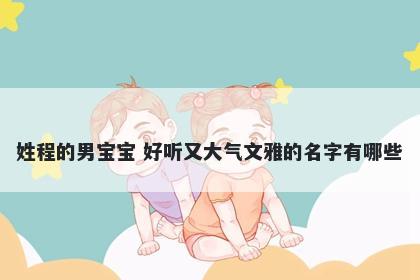 姓程的男宝宝 好听又大气文雅的名字有哪些