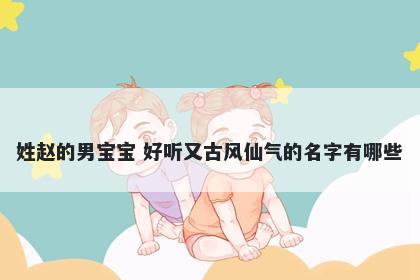 姓赵的男宝宝 好听又古风仙气的名字有哪些