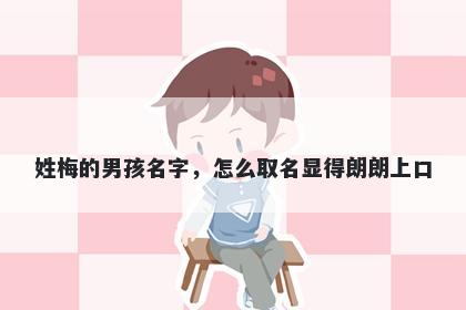 姓梅的男孩名字，怎么取名显得朗朗上口