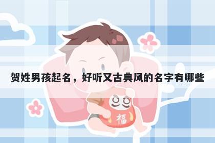 贺姓男孩起名，好听又古典风的名字有哪些