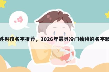 樊姓男孩名字推荐，2026年最具冷门独特的名字精选