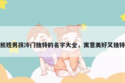 熊姓男孩冷门独特的名字大全，寓意美好又独特